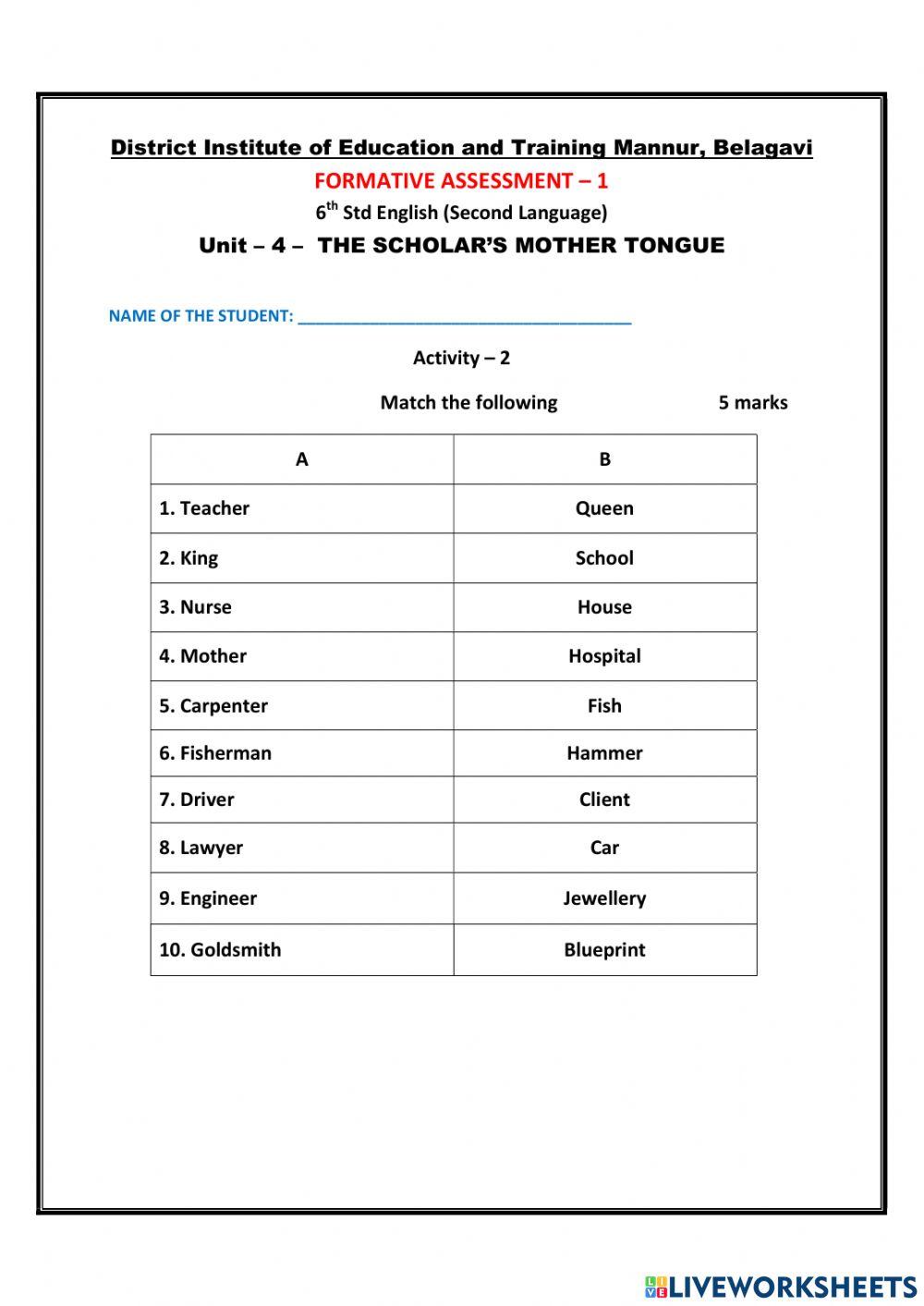The scholar's mother tongue