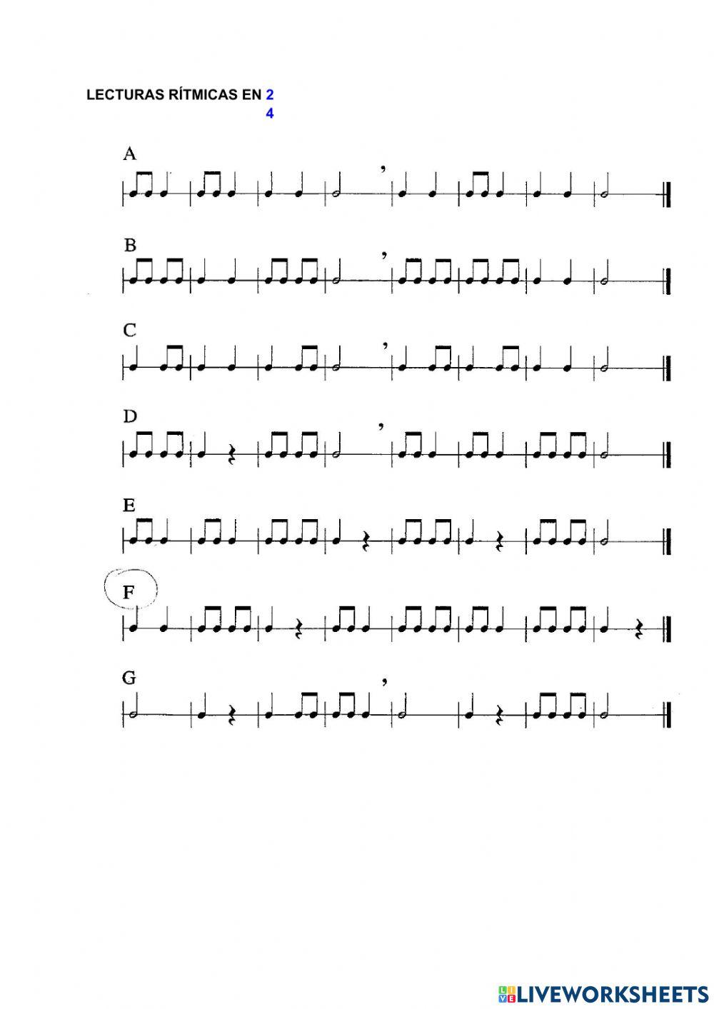 Lecturas rítmicas en pie binario