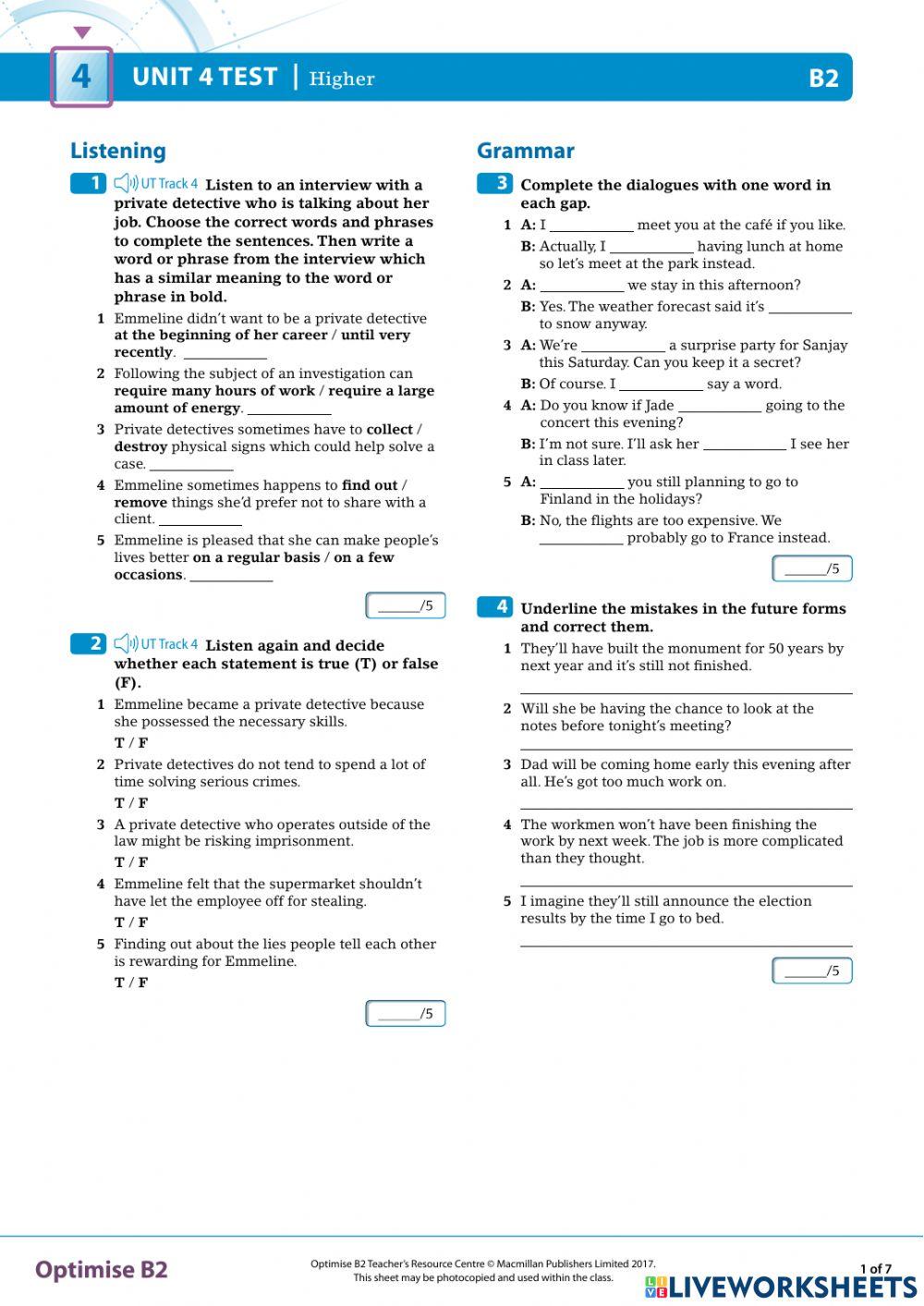 6664585 | OPTIMISE B2 TEST UNIT 4 | ANDREA JULIA
