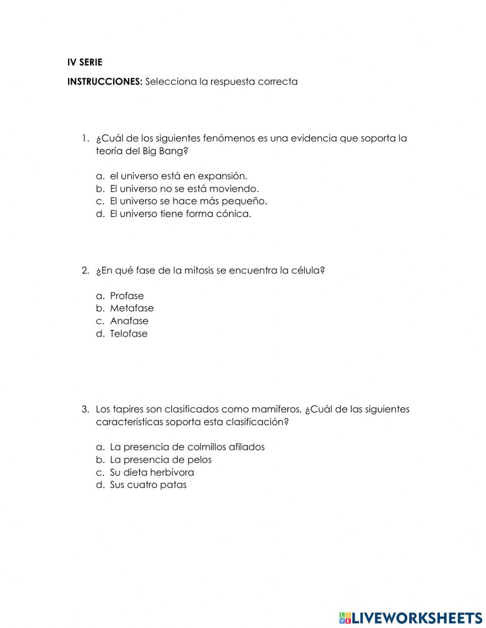 Evaluación segunda unidad