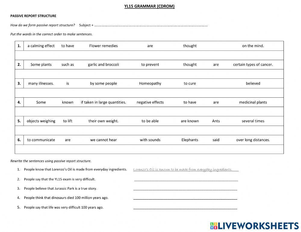 Passive Reporting Sentences based on YL15 topics