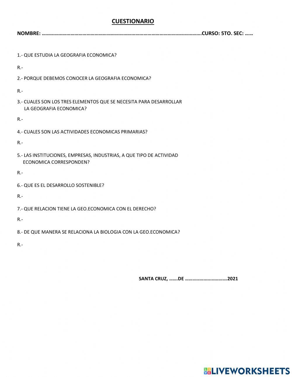 Cuestionario de aula