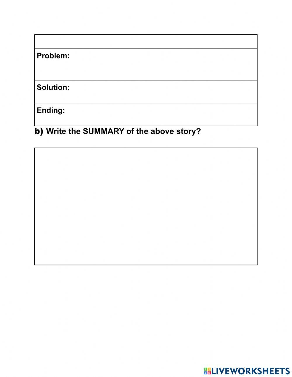 Comprehension passage exercise live worksheets