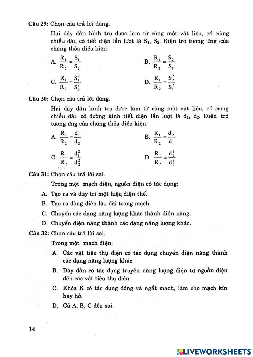 G9 Định luật Ohm 1