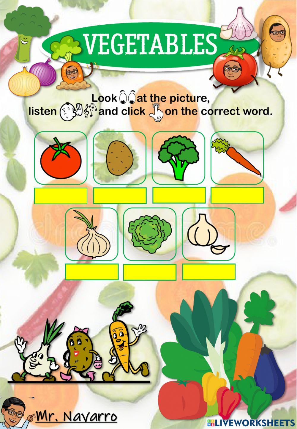 Vegetables (Look, listen and click)
