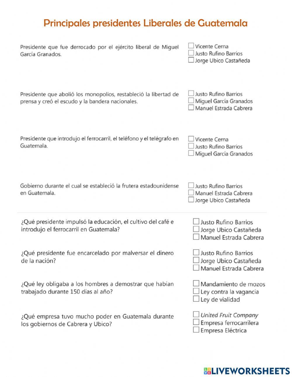 Presidentes liberales de Guatemala