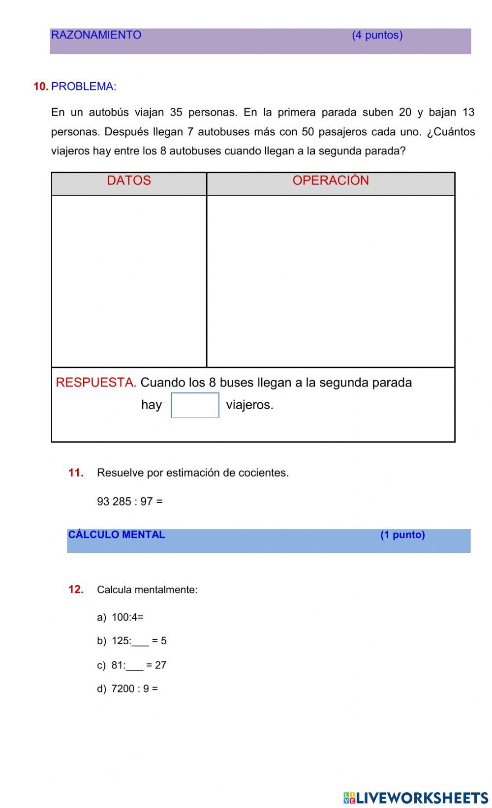 EVALUACIÓN PARCIAL QUINTO DE PRIMARIA 2° TRIMESTRE