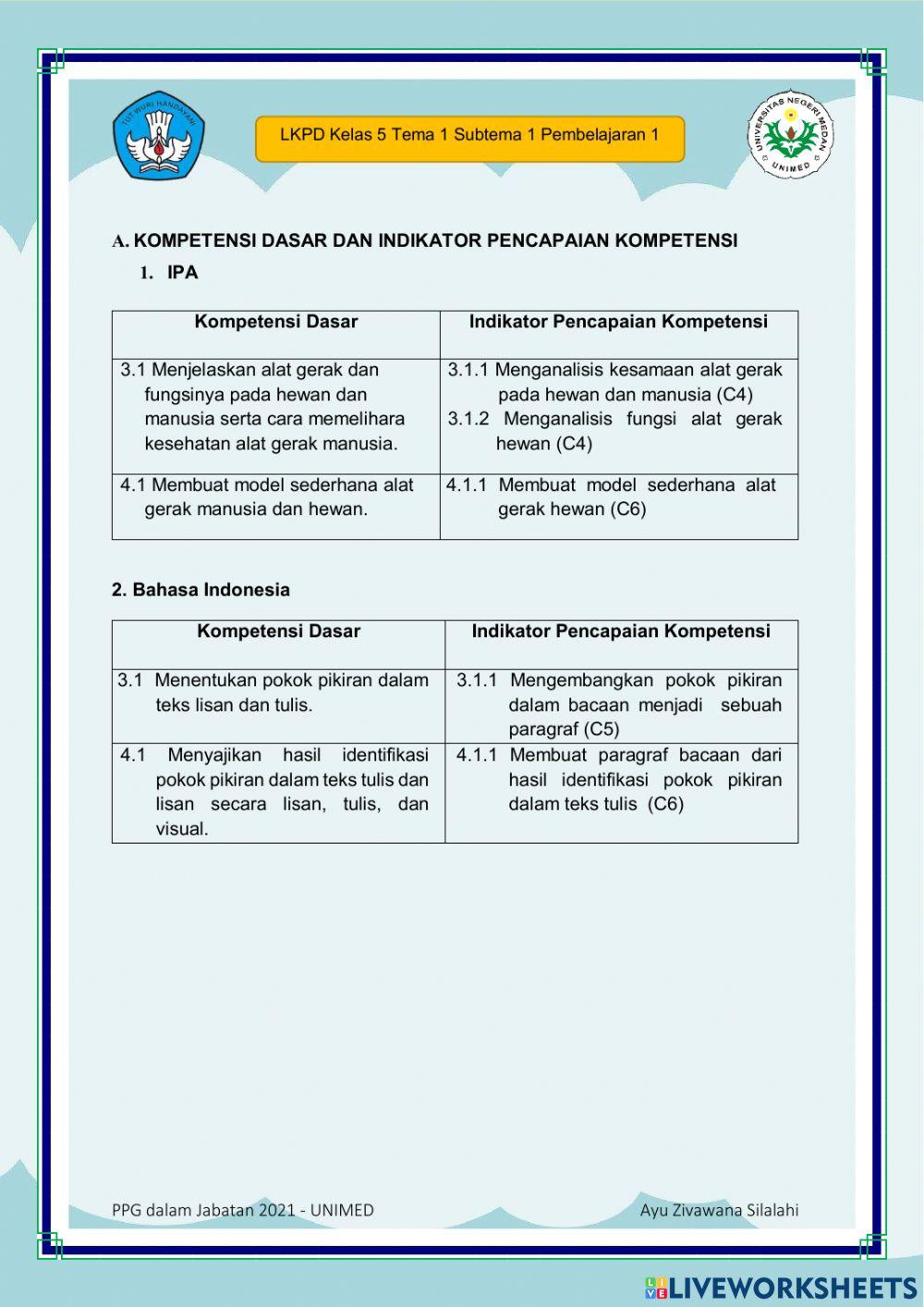 LKPD Kelas 5 (Individu)
