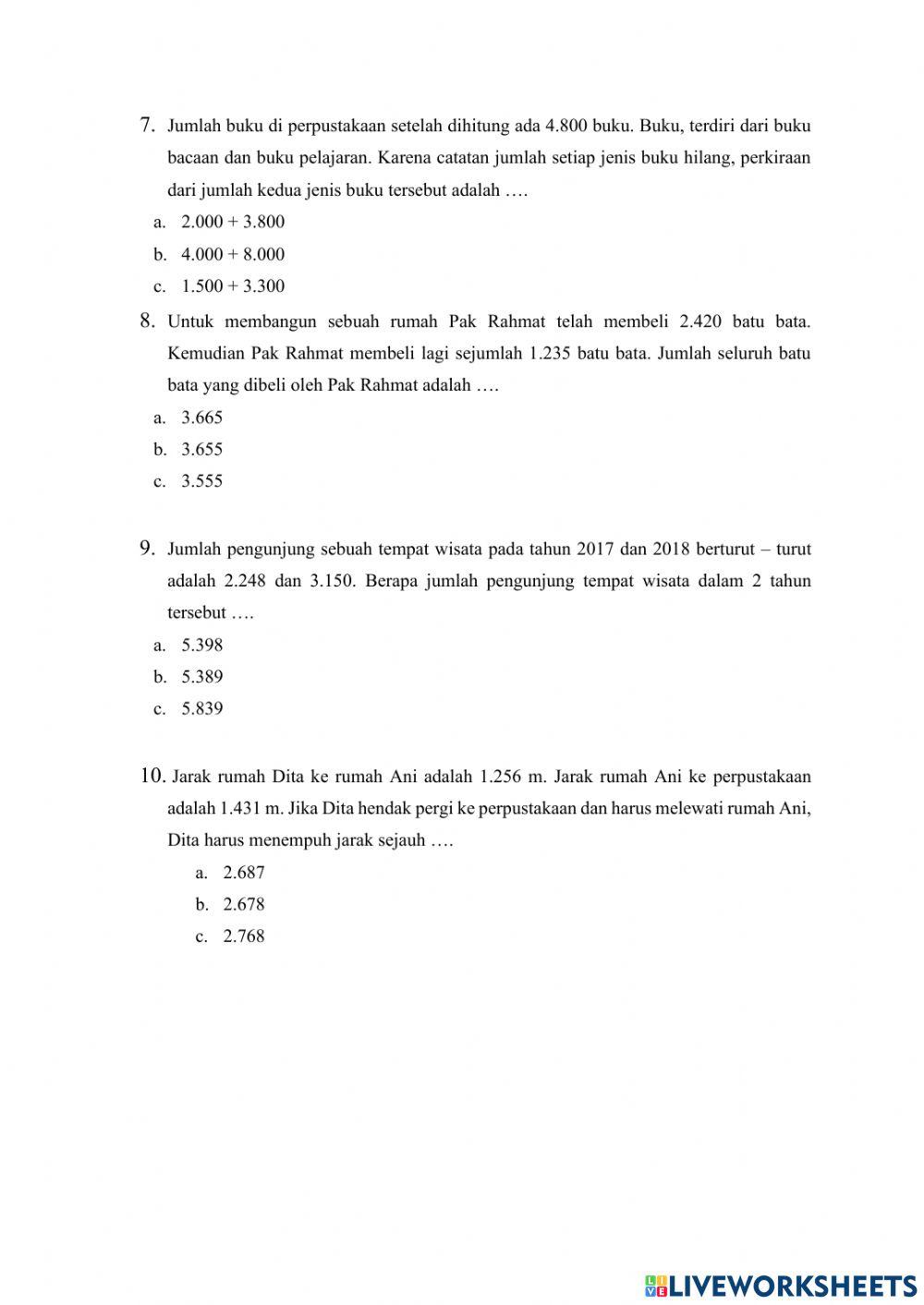 Soal Tema 1 Subtema 1 Pembelajaran 5