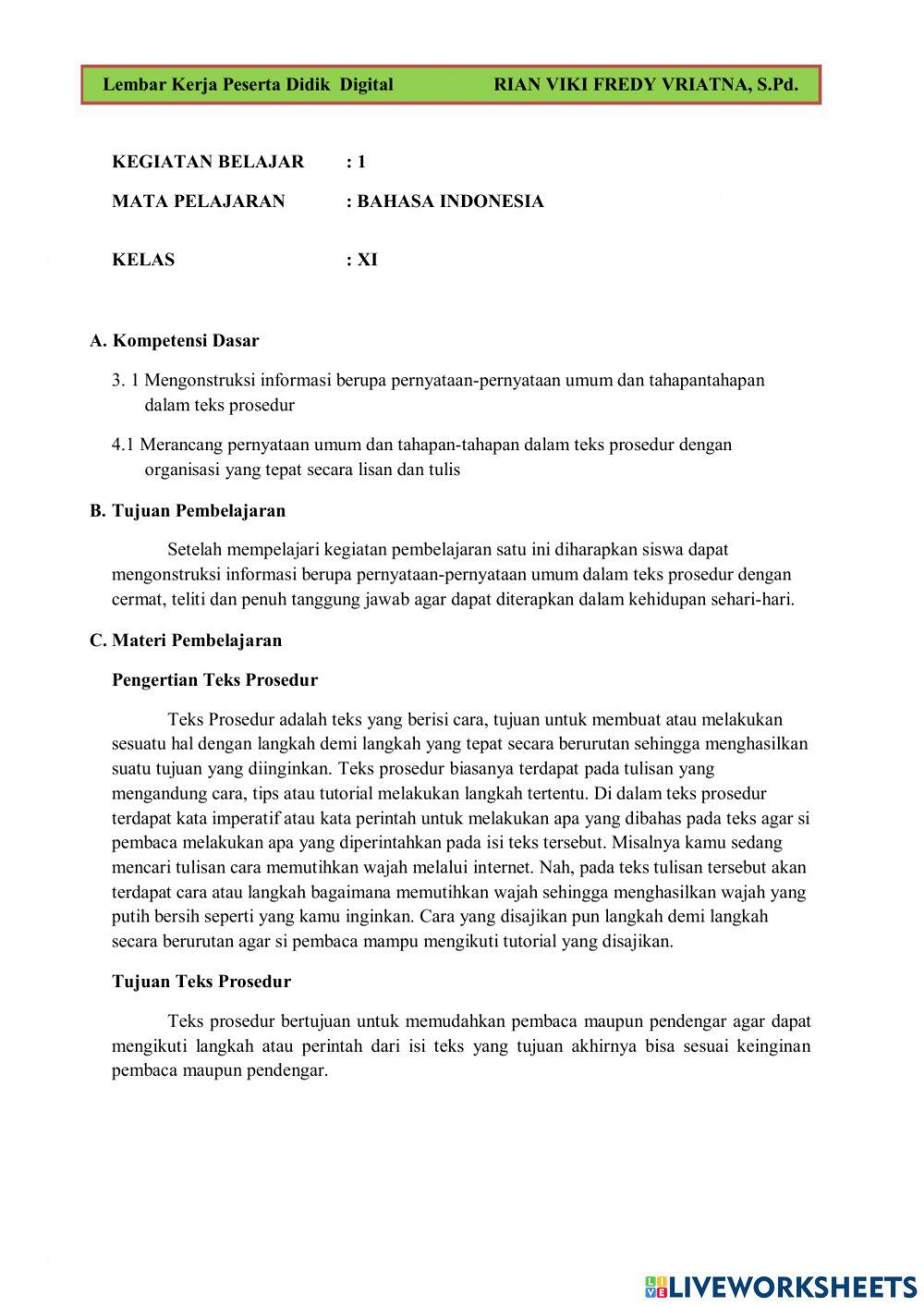 LKPD Teks Prosedur