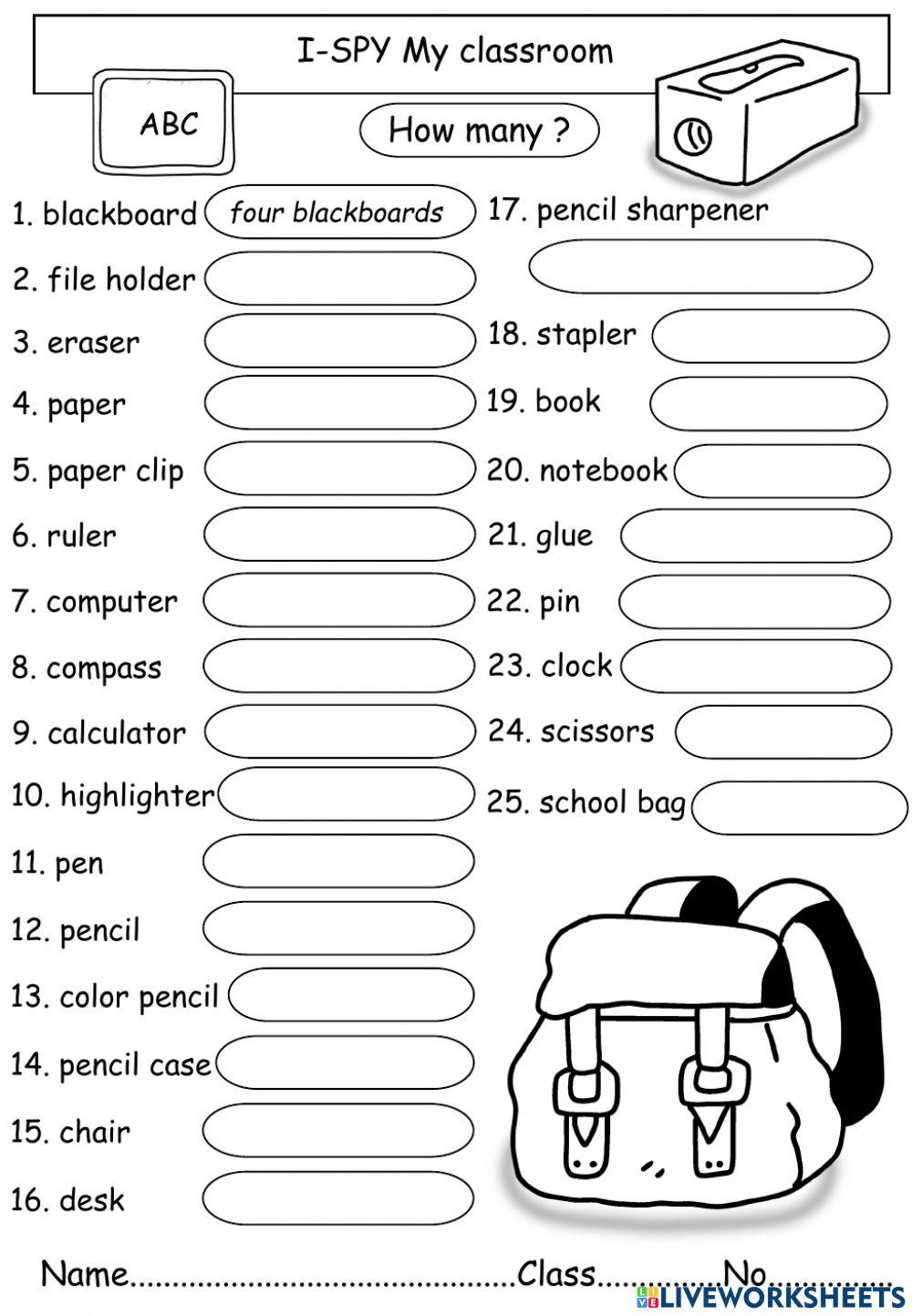 school-things-interactive-exercise-for-grade-2-live-worksheets