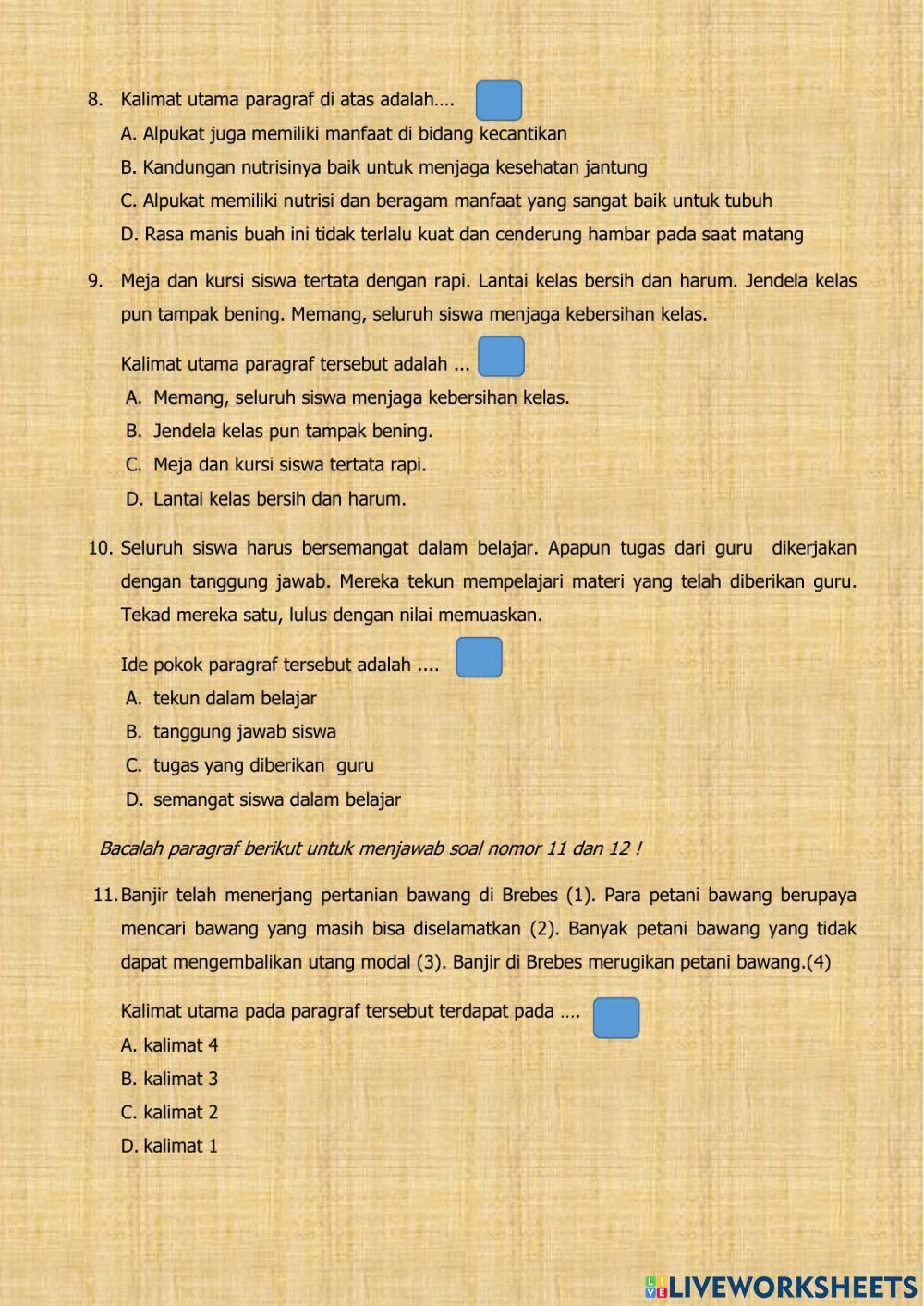 Kalimat utama dan ide pokok