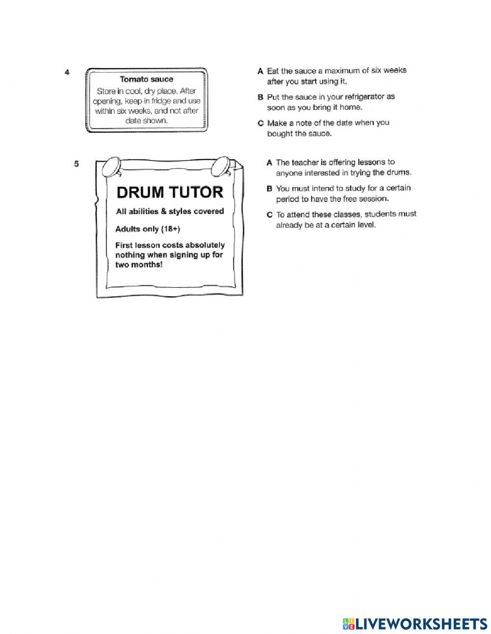 Pet b1 reading part 1