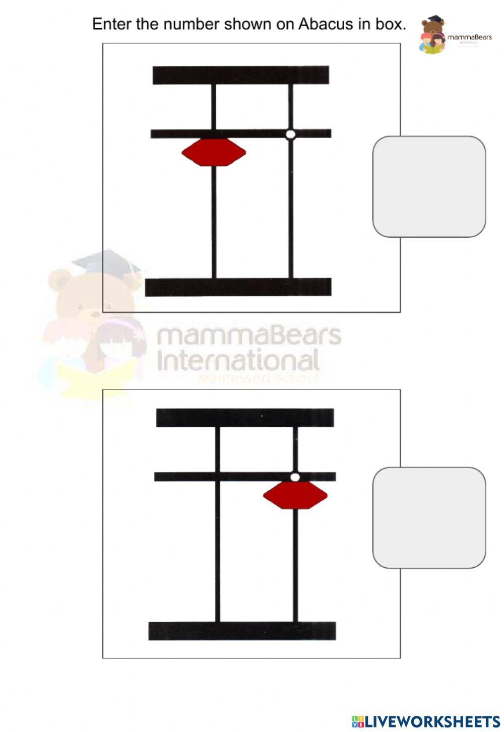 Abacus flashcard reading practice 1-10