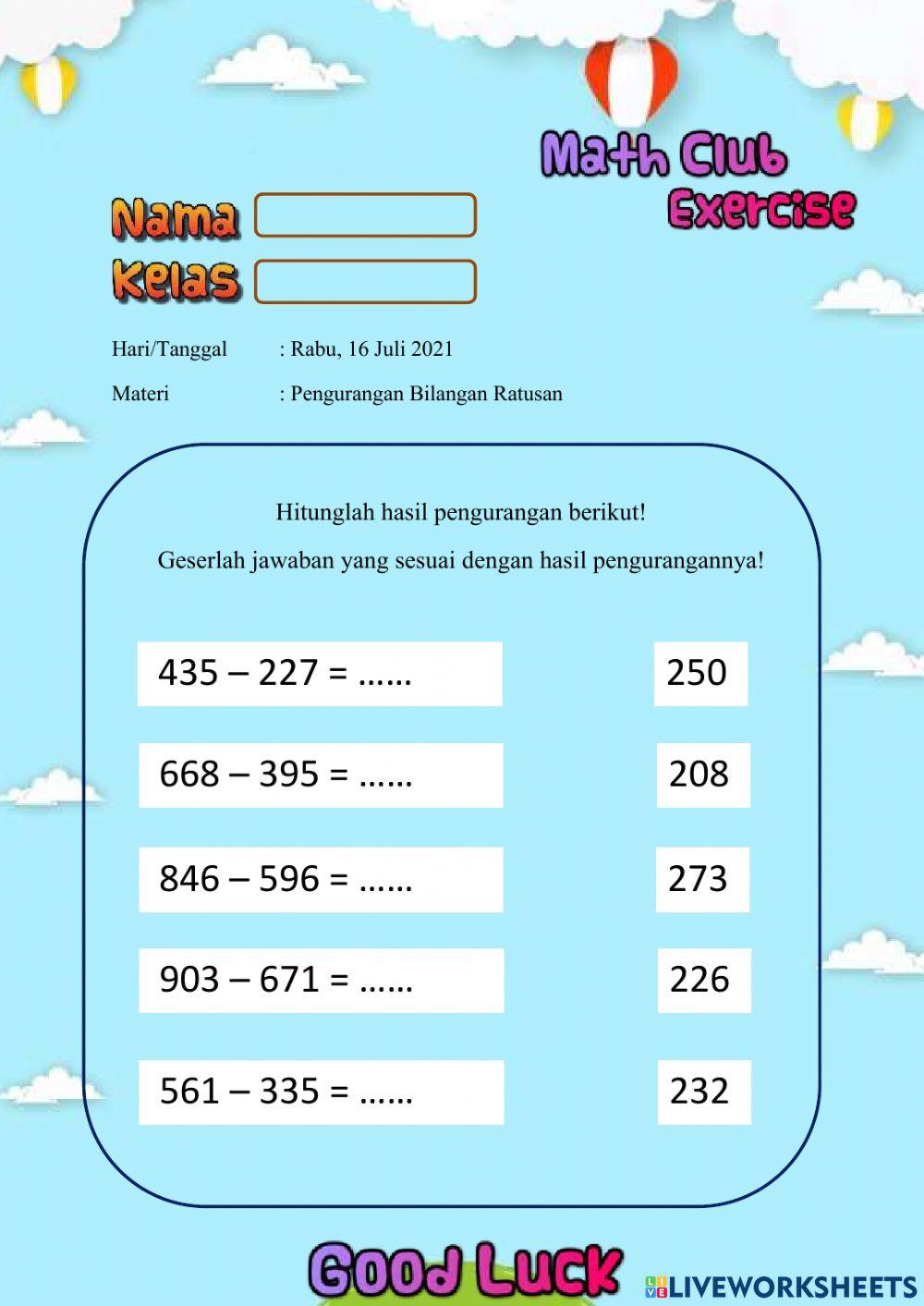 MC Pengurangan Bilangan Ratusan (2) MC Pengurangan Bilangan Ratusan (2)