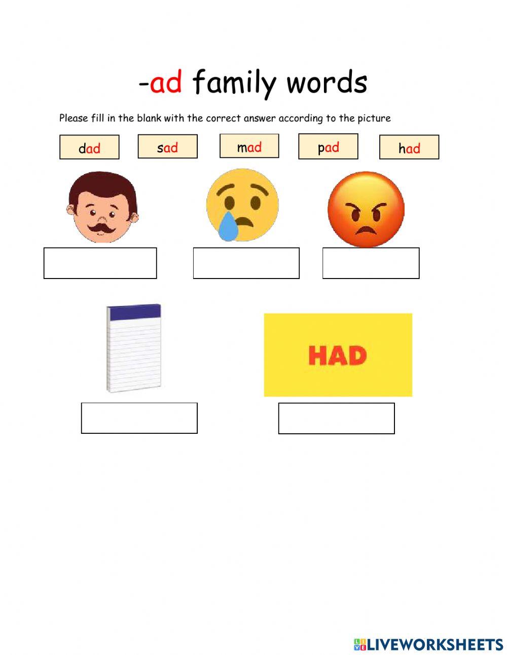 Ab and ad family word