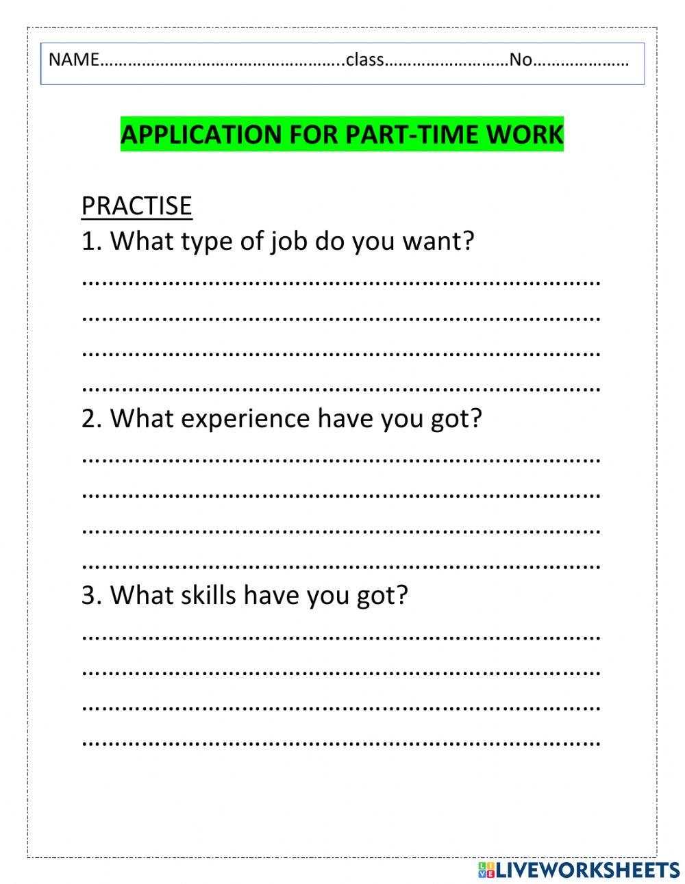 Job free online exercise | Live Worksheets