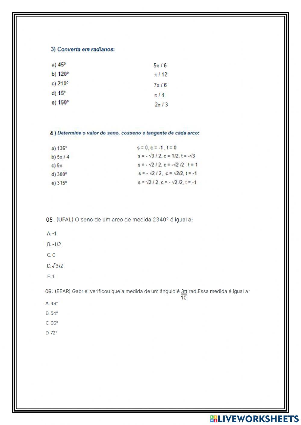 Circunferência Trigonometrica