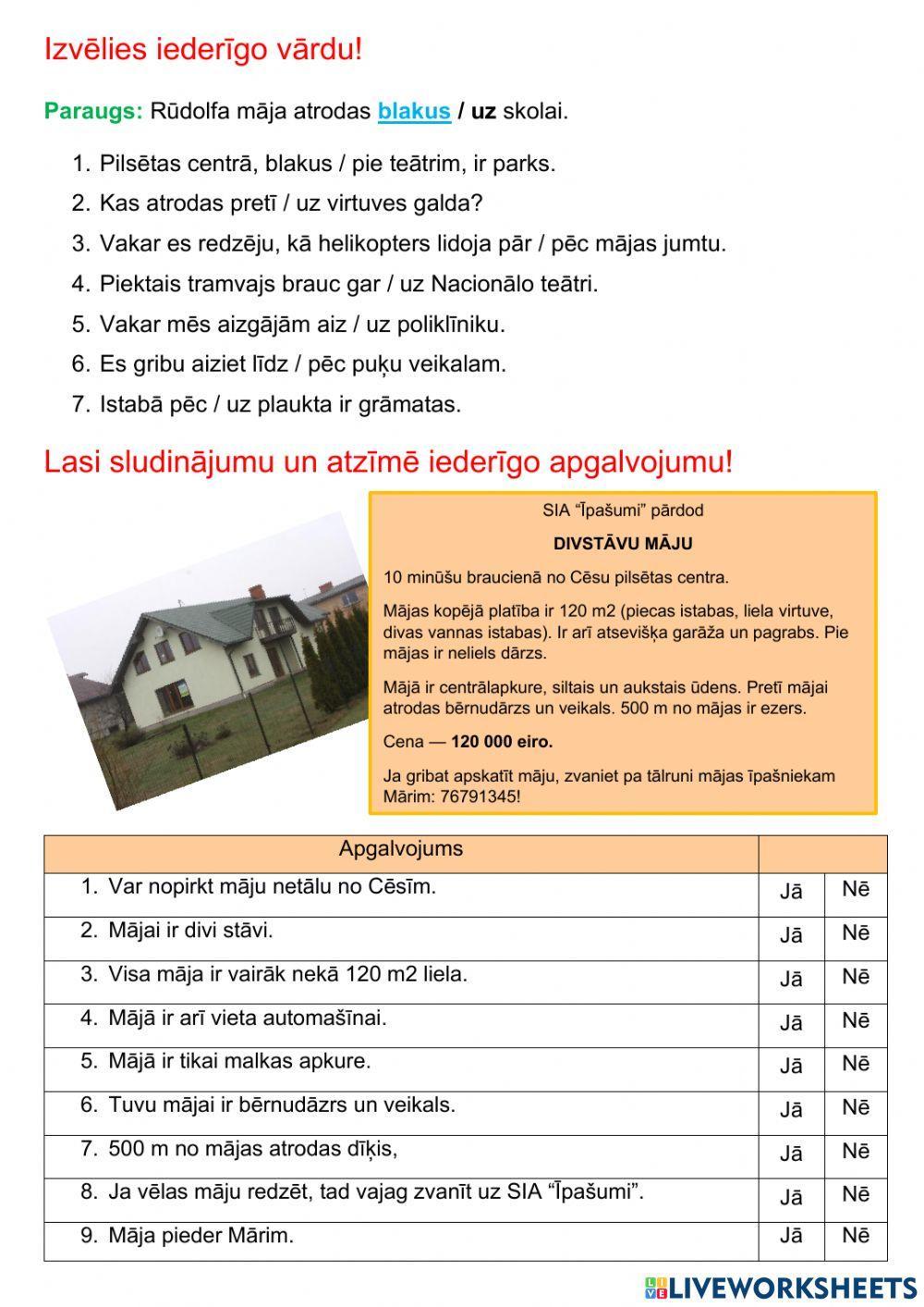 AV-29+prievārdi un sludinājums