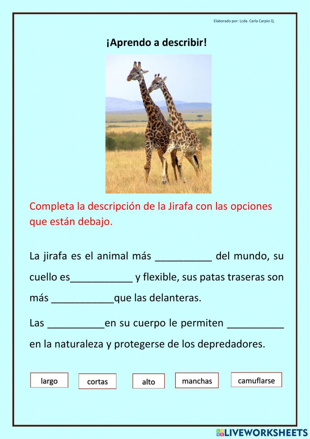 ¡Aprendo a describir!