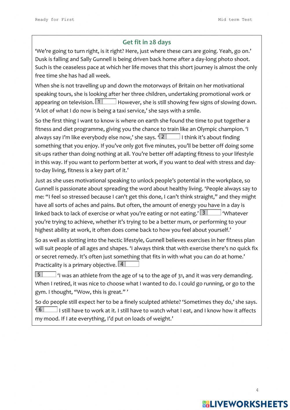 Ready for FIRST mid term test