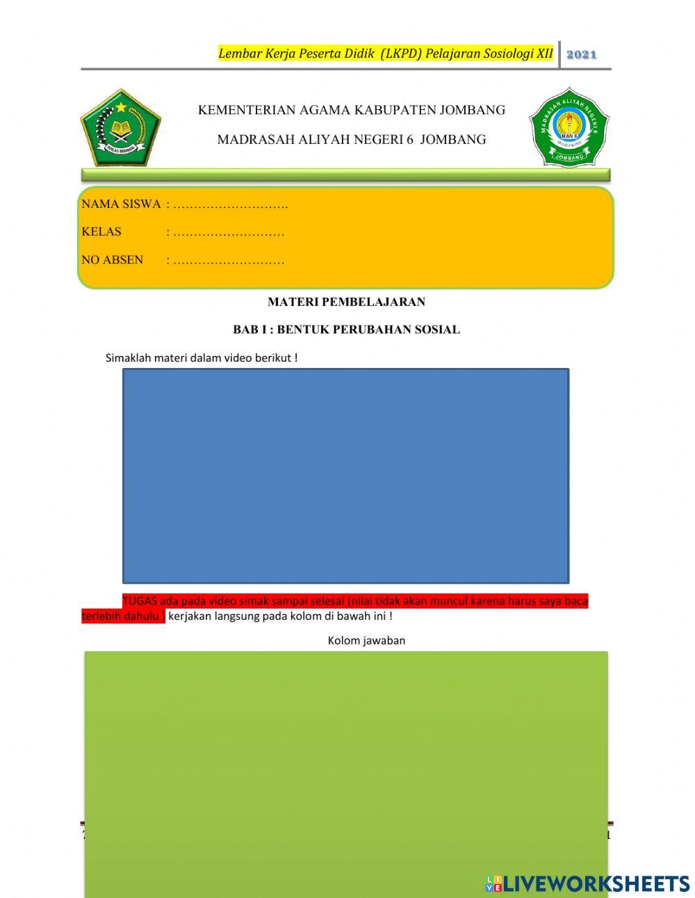 Sosiologi kelas XII pertemuan ke-3