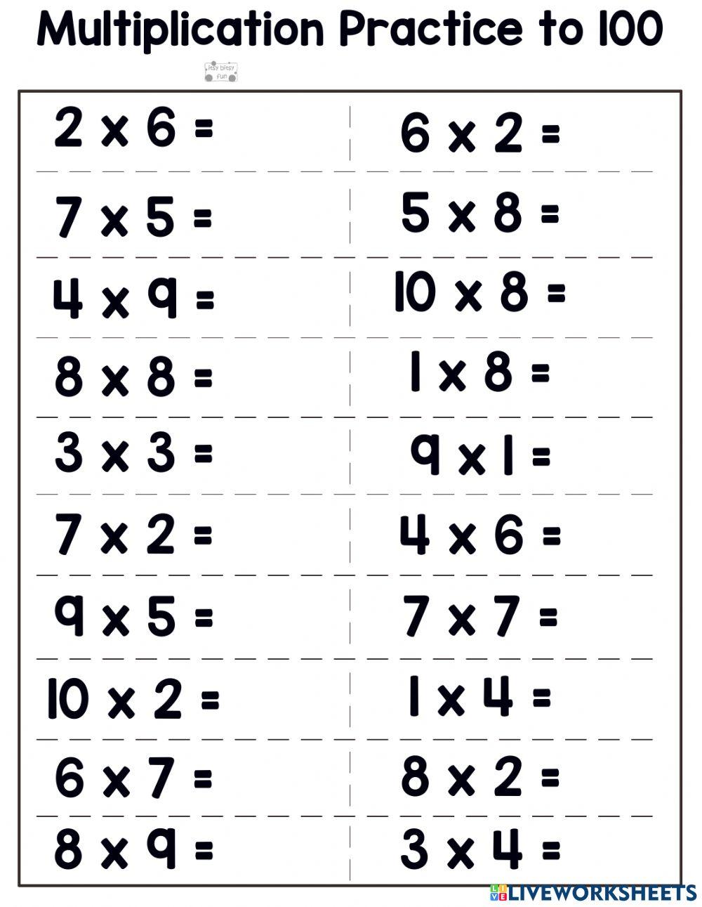 3200443 Multiplication Speed Test MarleneW