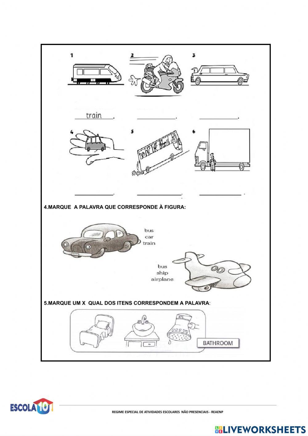 Avaliação 2° bimestre de inglês -6° ano- Benedito Moraes