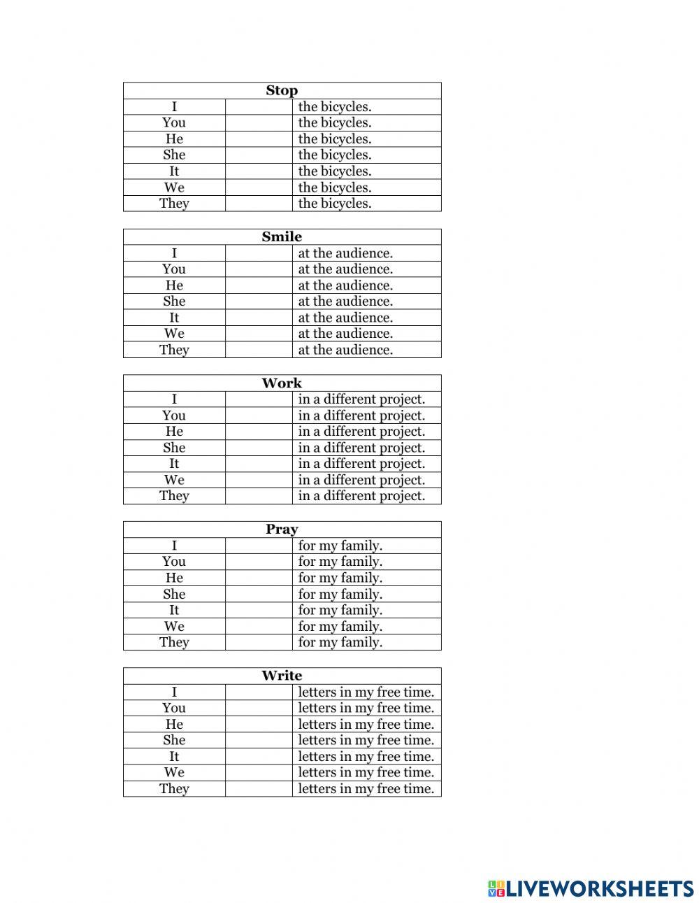 Present Simple practice