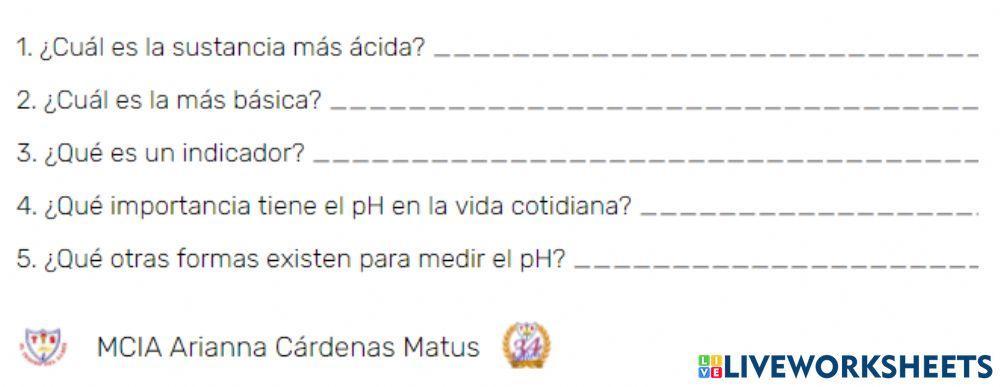 Cuestionario ácidos y bases