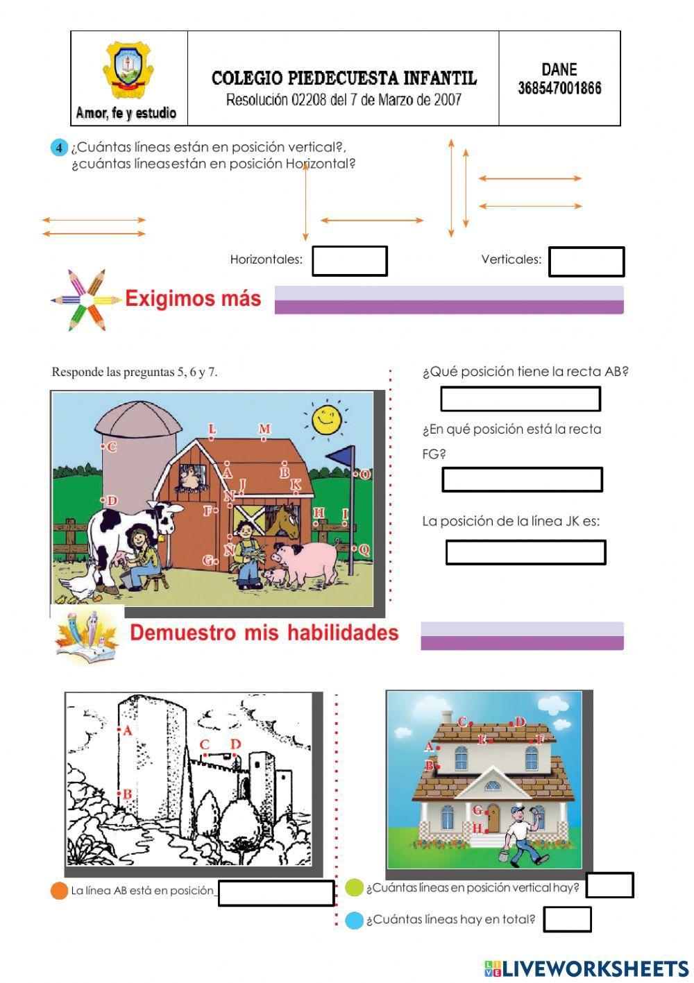Las líneas horizontales - verticales