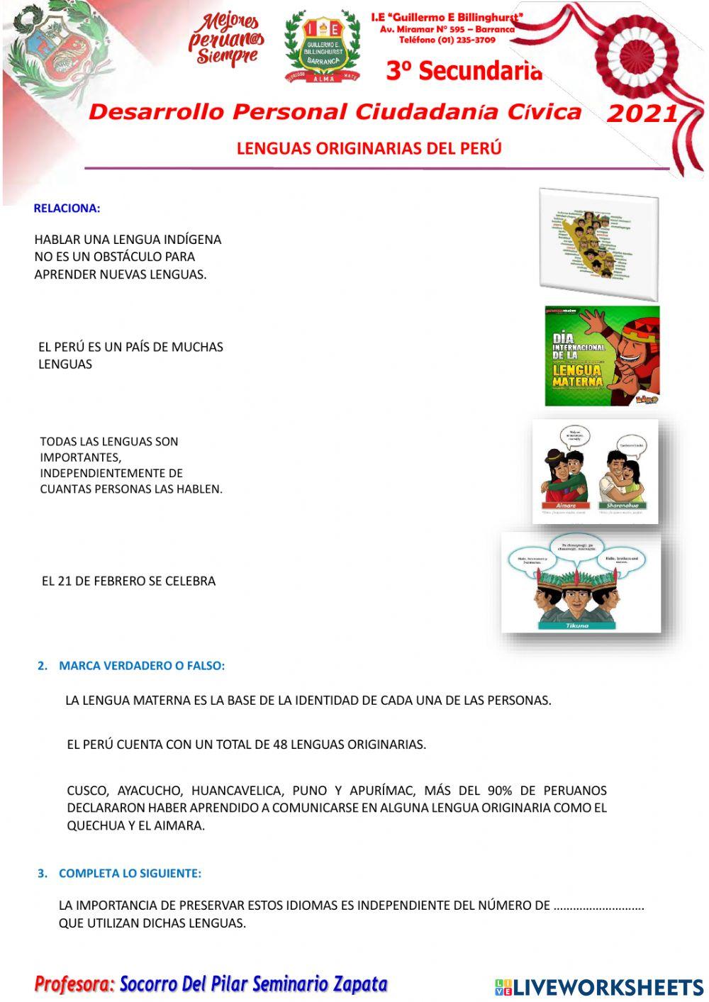 Lenguas nativas del perú