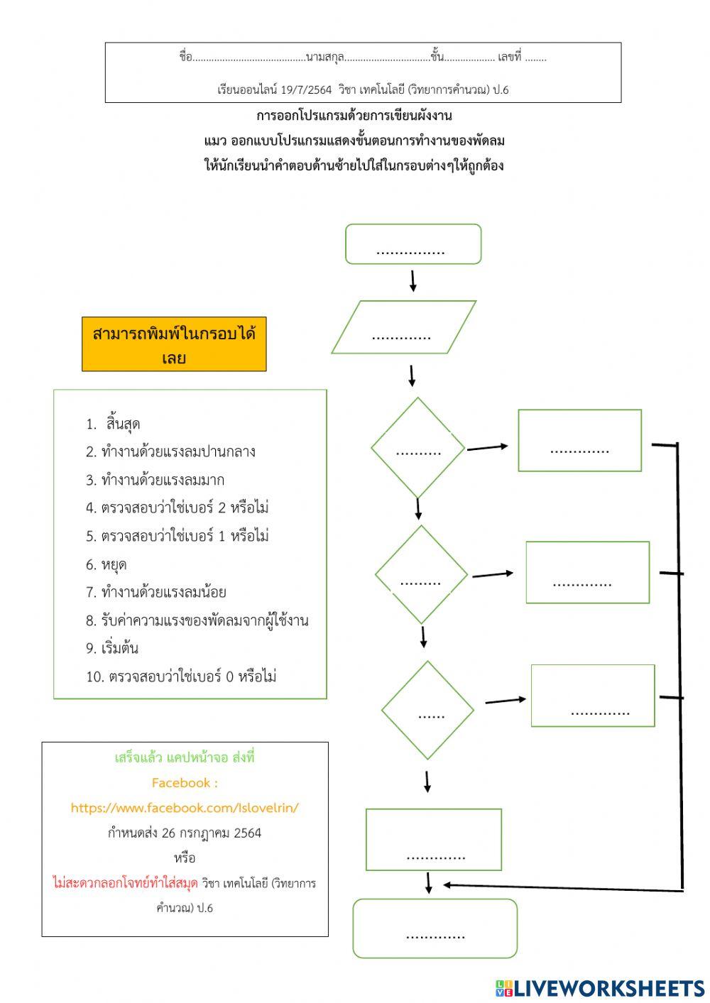 Issuing a program by writing a flowchart