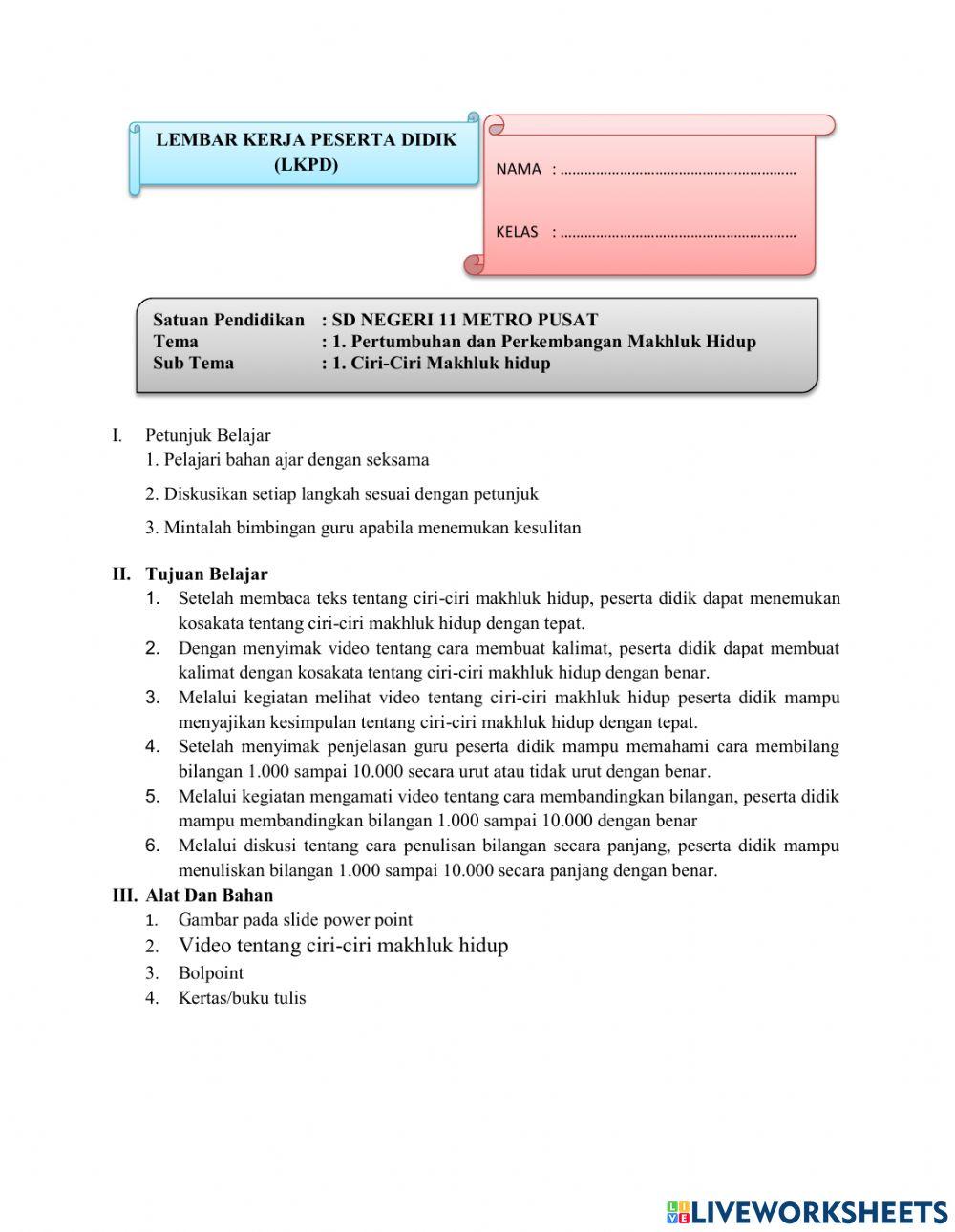 Lkpd tema 1 subtema 1