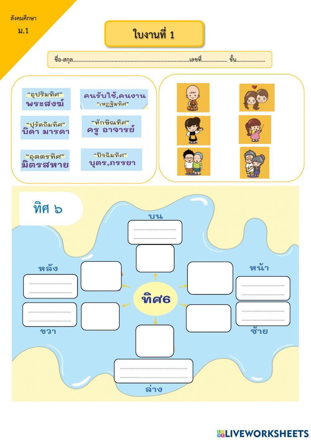 ใบงานที่ 1 สังคมศึกษา ม.1