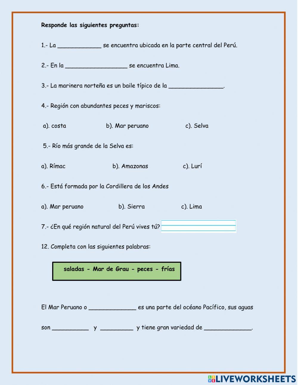 Las regiones del Perú