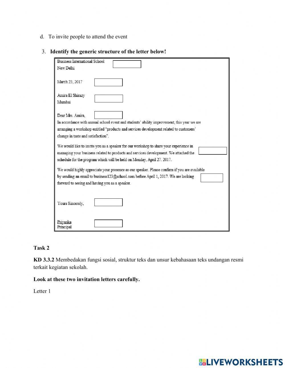 Formal Invitation Letter