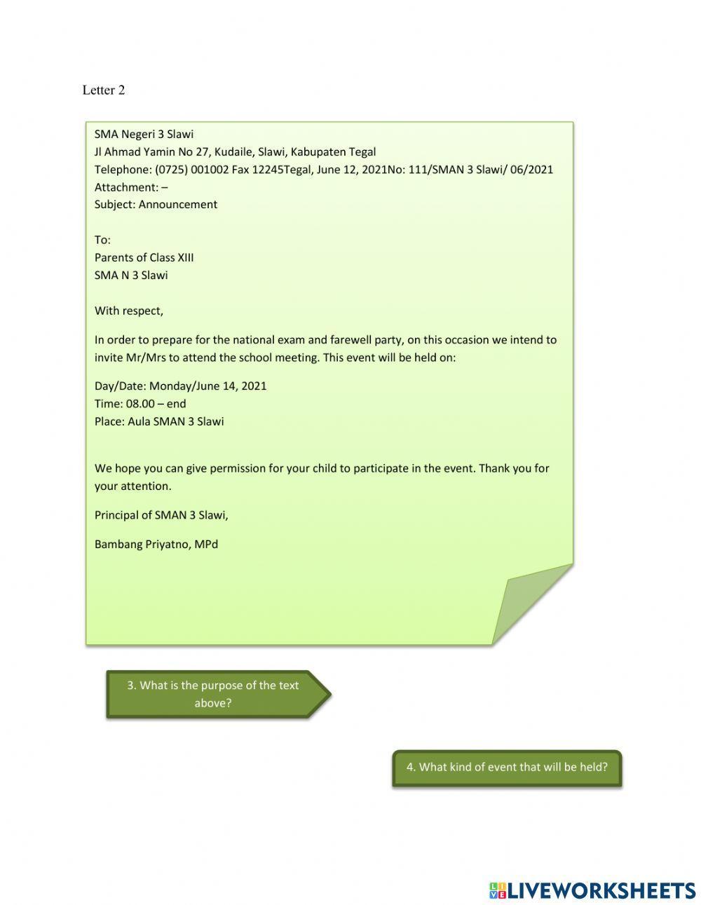 Formal Invitation Letter