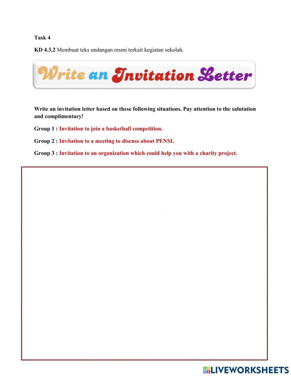 Formal Invitation Letter