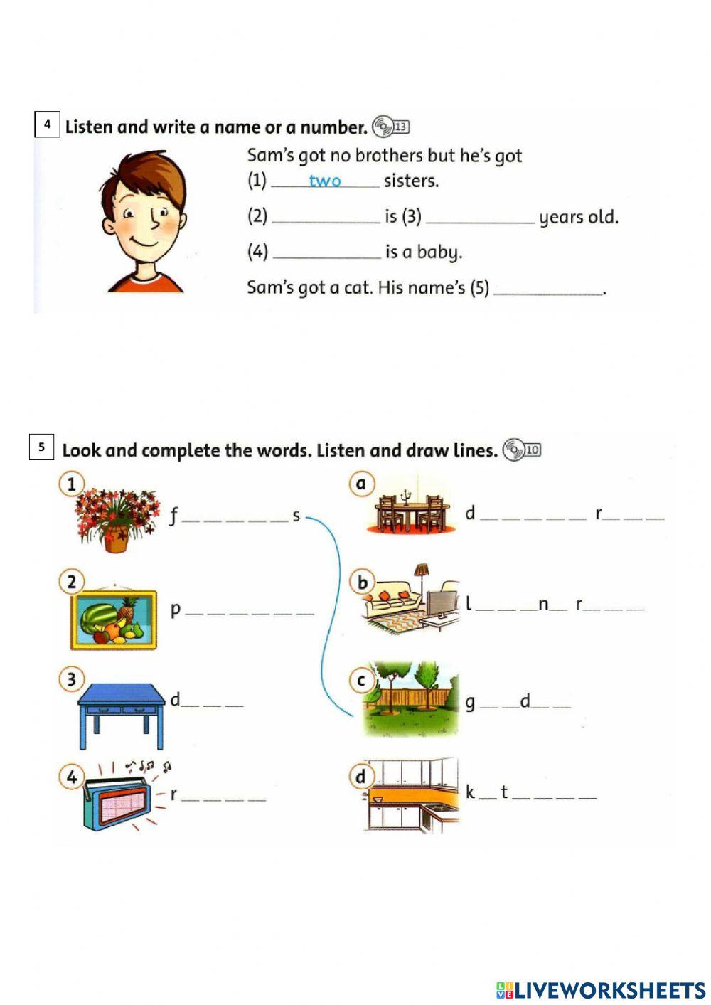 Furniture Plural Presposition Listening