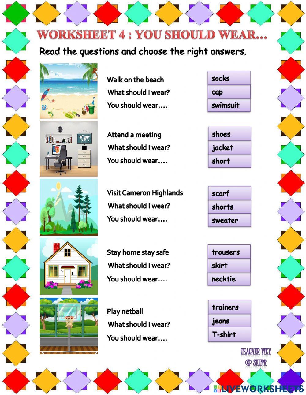 Unit 7 Get Dressed! Revision