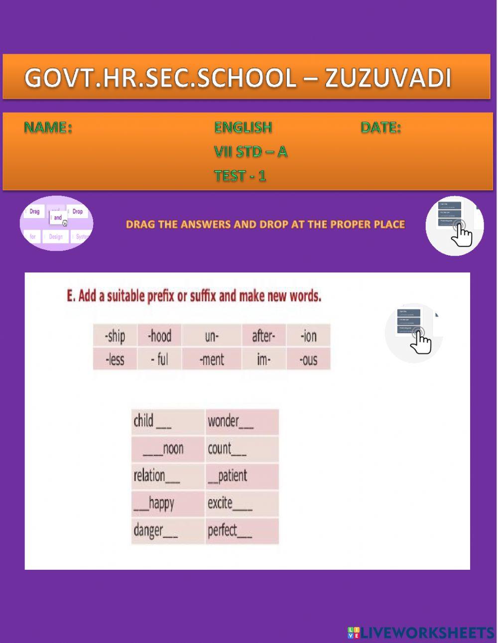 Prefixes and Suffixes