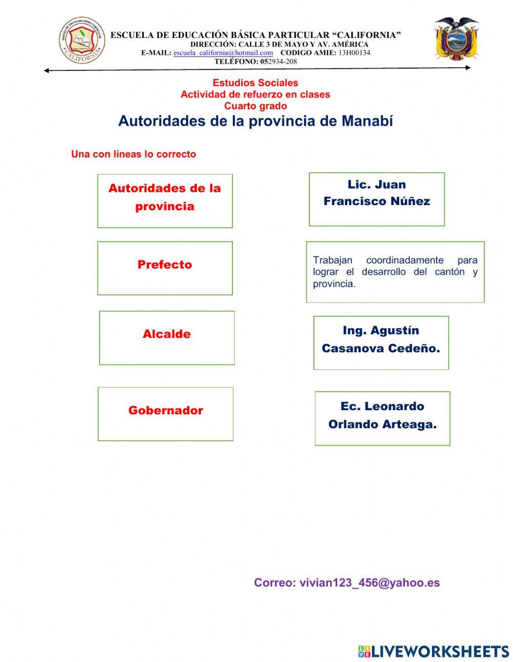Autoridades de la provincia de Manabí