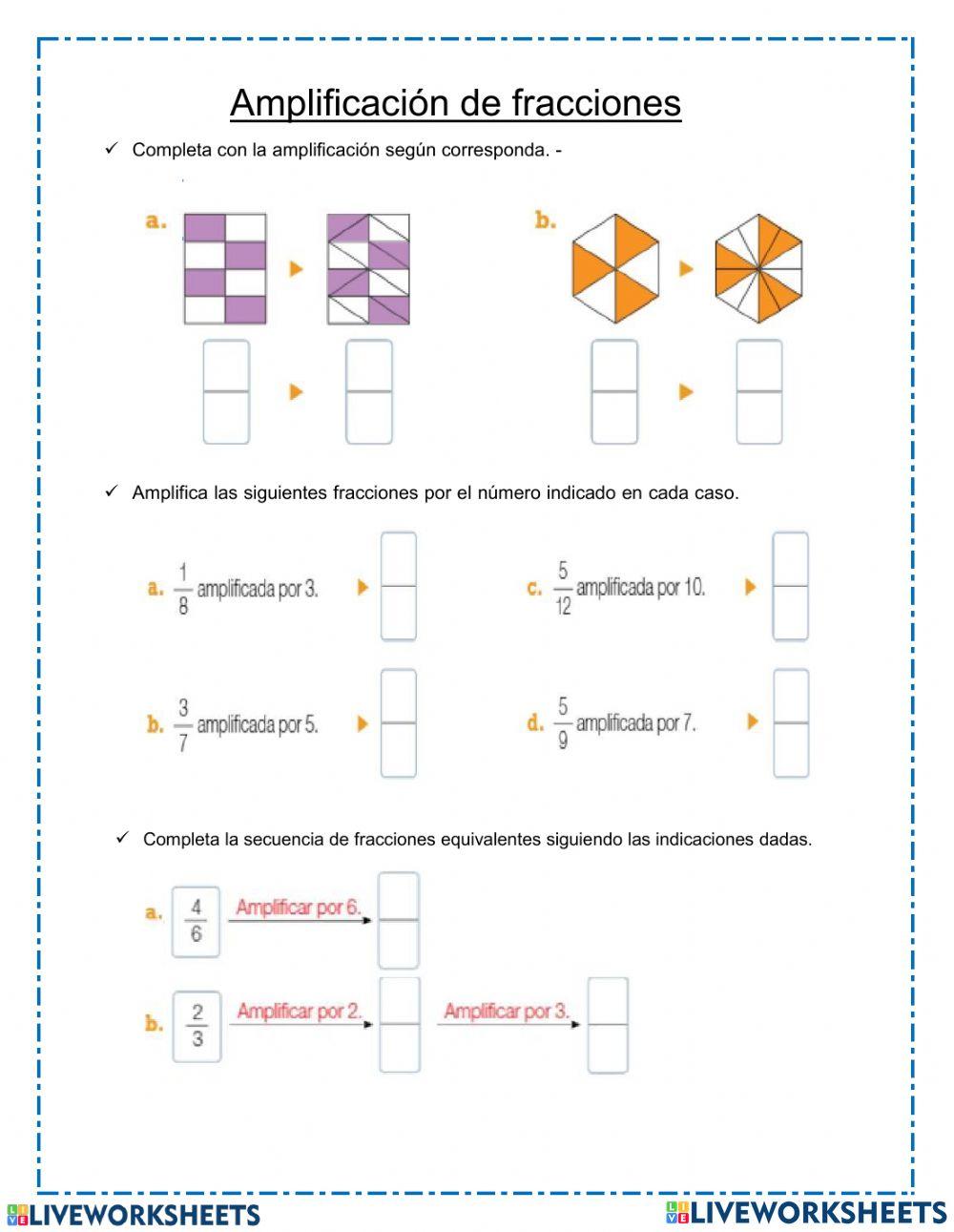 Amplificación de fracciones