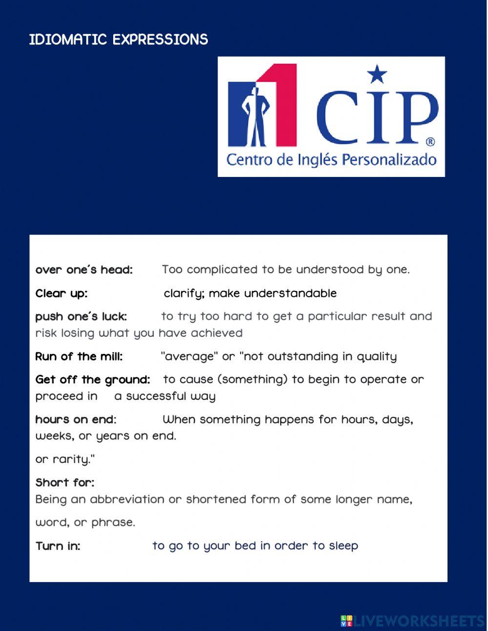 Idiomatic Expressions 4.2 Set A