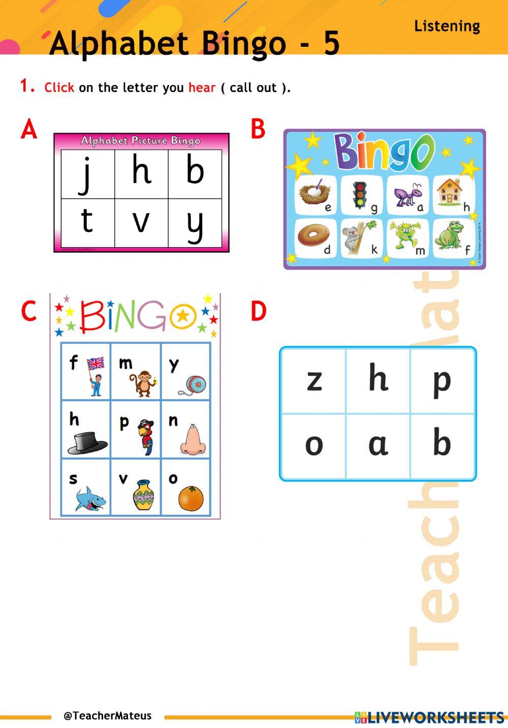 Alphabet Bingo - 5