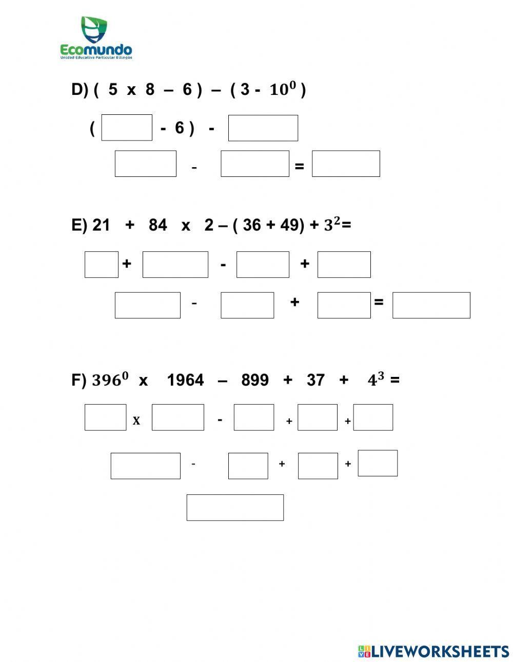 Operaciones combinadas