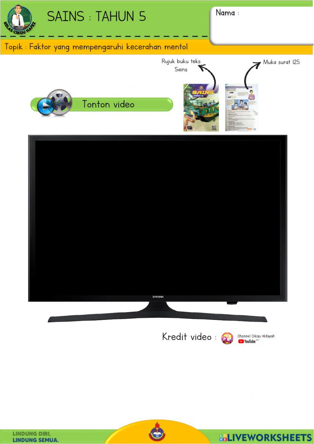 Sains T5 - Faktor yang mempengaruhi kecerahan mentol