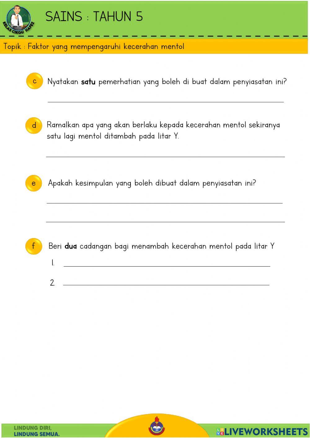 Sains T5 - Faktor yang mempengaruhi kecerahan mentol