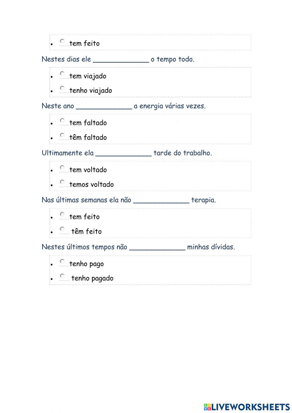 Pretérito Perfeito Composto do Modo Indicativo